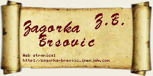 Zagorka Bršović vizit kartica